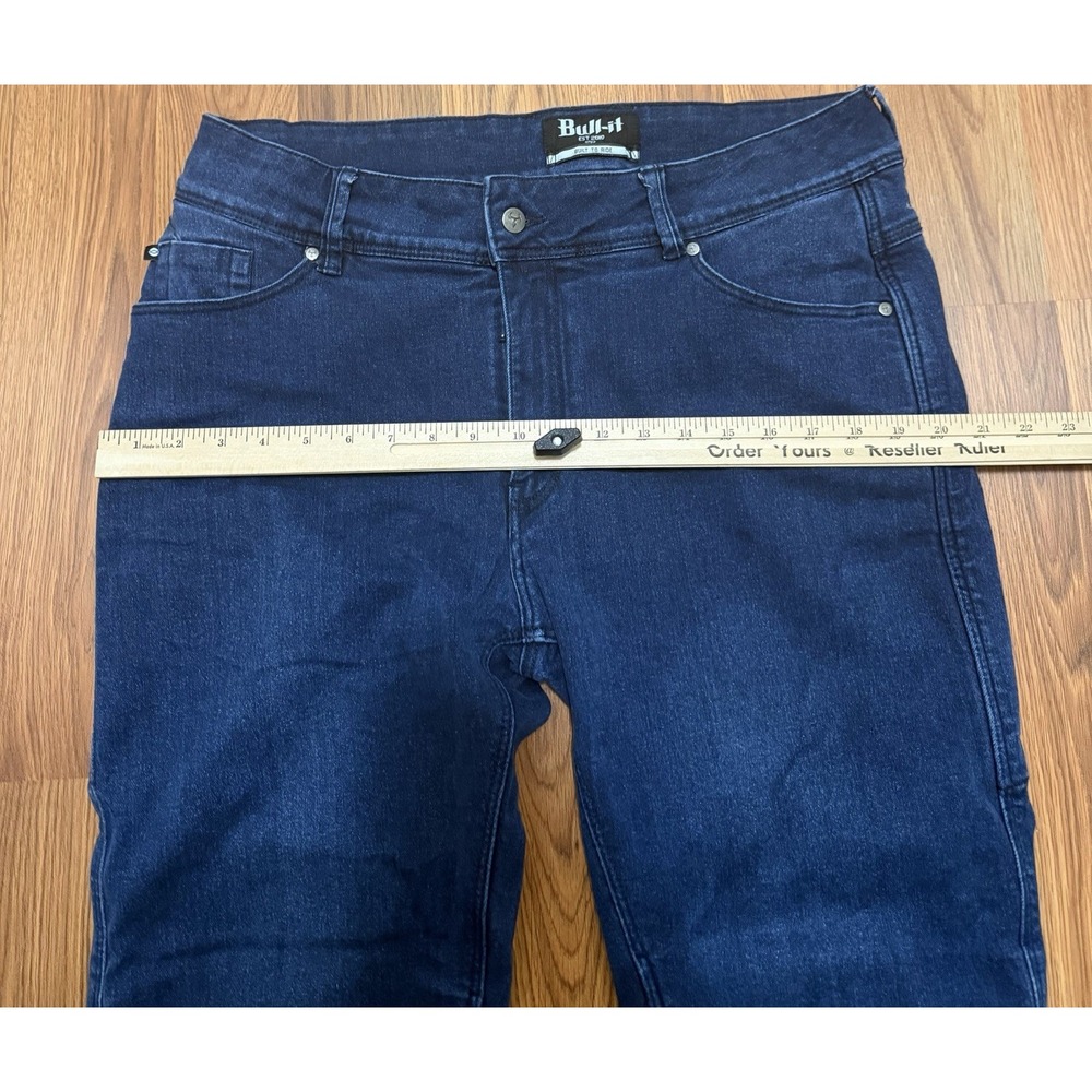 Bull-it Motorcycle Riding Jeans Mens 38R Straight AAA Rated Dark Blue Denim - Picture 5 of 12